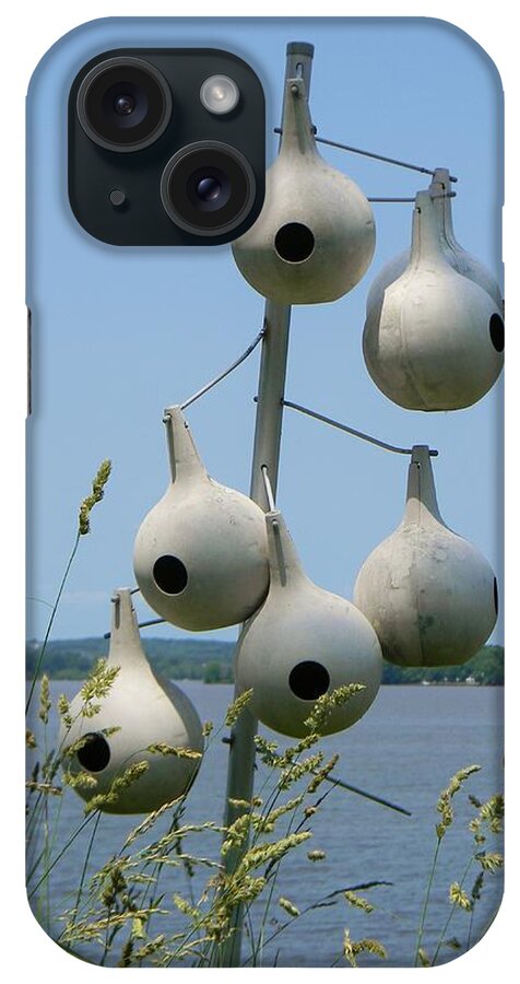 Mason Neck State Park iPhone Case featuring the photograph Riverside Birdhouses by Jean Goodwin Brooks