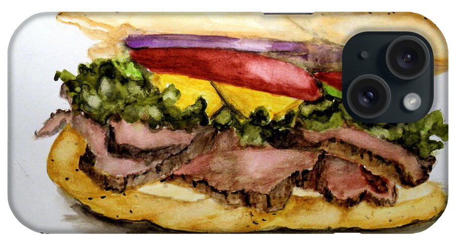 Roast Beef iPhone Case featuring the painting Roast Beef by Carol Grimes