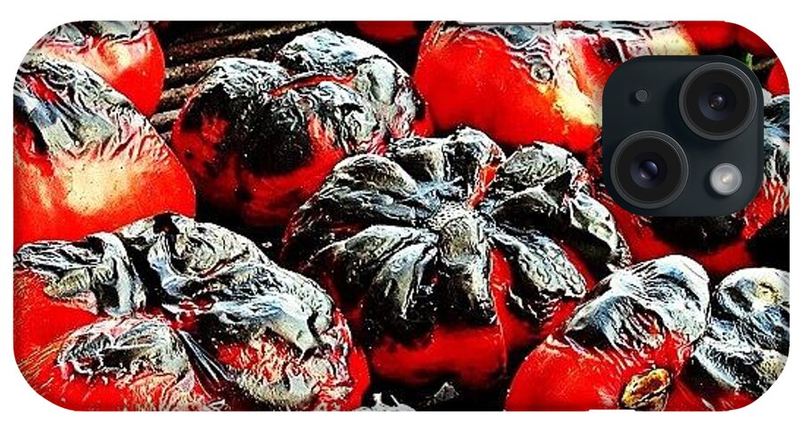 Foodgasm iPhone Case featuring the photograph Roasted Peppers #roasted #peppers #food by Marius Bercea