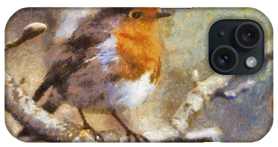 Nature iPhone Case featuring the digital art Robin Redbreast by Charmaine Zoe