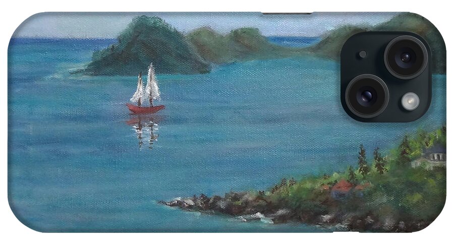 Ocean iPhone Case featuring the painting Robin's Favorite Beach by Carol DENMARK