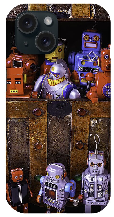 Robots iPhone Case featuring the photograph Robots In Treasure Box by Garry Gay
