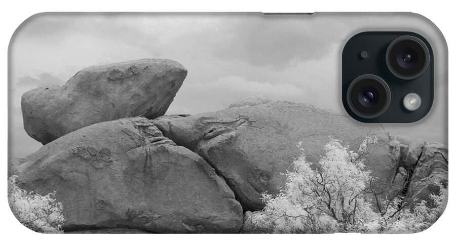 Landscape iPhone Case featuring the photograph Rocks Under IR Sky by Michael McGowan