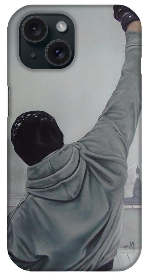 Rocky iPhone Case featuring the painting Rocky Balboa by Riard