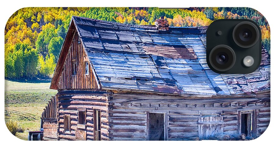Autumn iPhone Case featuring the photograph Rocky Mountain Rural Rustic Cabin Autumn View by James BO Insogna