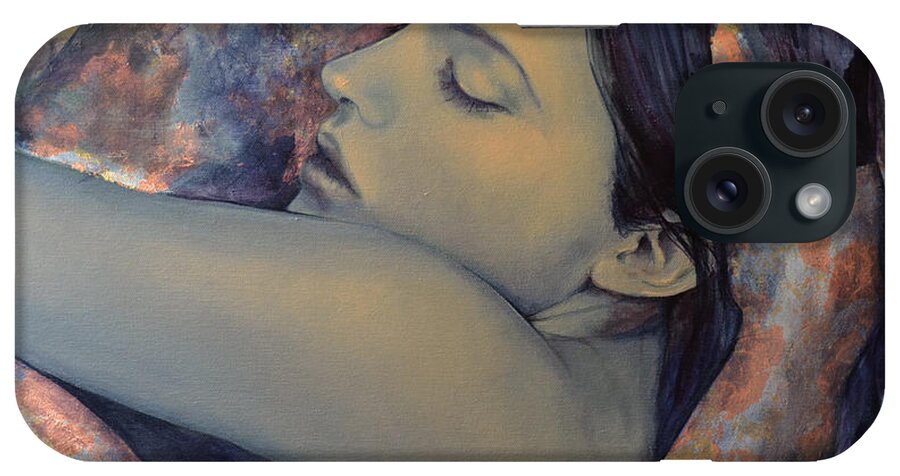 Fantasy iPhone Case featuring the painting Romance with a Chimera by Dorina Costras