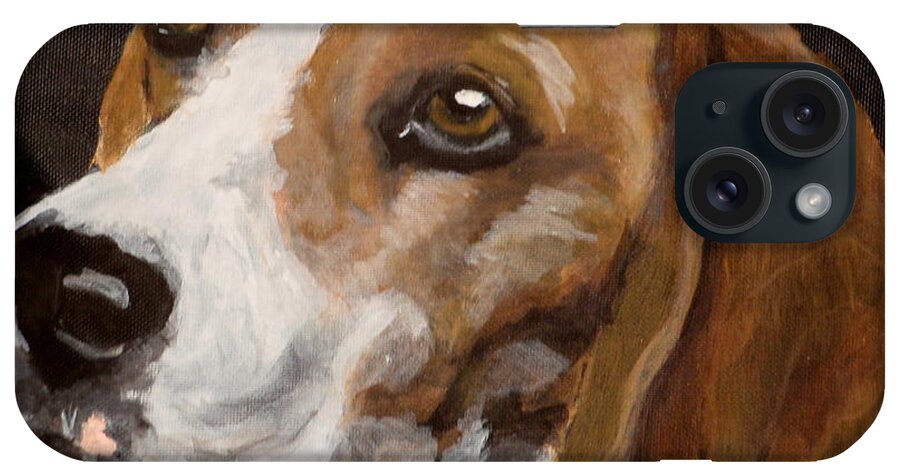 Beagle Portrait iPhone Case featuring the painting Ronny by Carol Russell