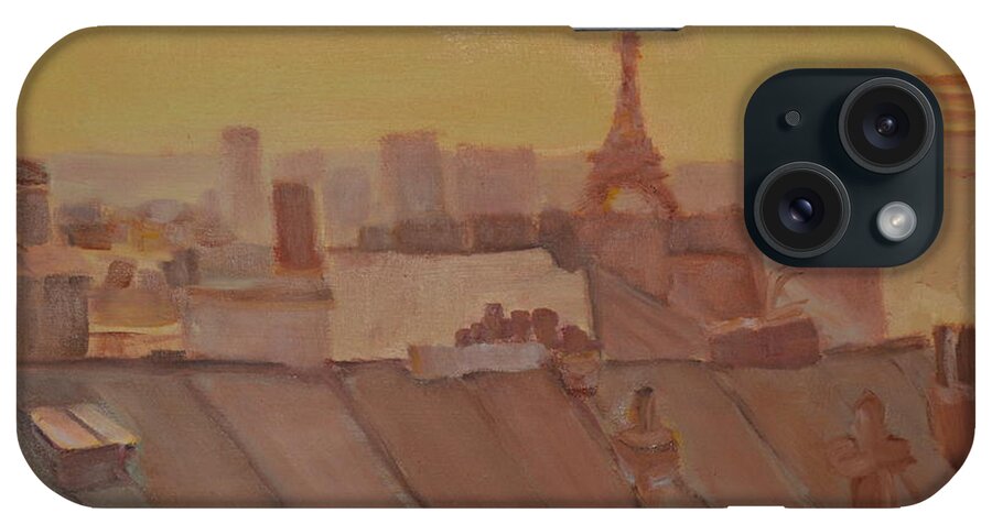 Paris iPhone Case featuring the painting Roofs of Paris by Julie Todd-Cundiff