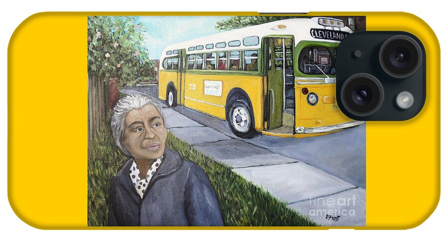 Black History Month iPhone Case featuring the painting Rosa Parks by Reb Frost