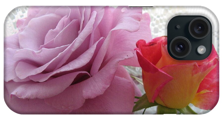 Pink Rose iPhone Case featuring the photograph Roses and Lace by Mars Besso