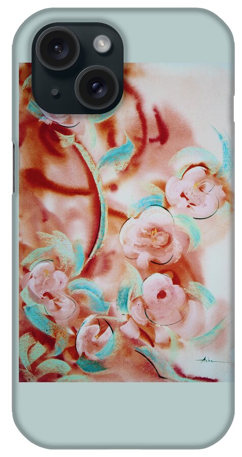 Abstract Painting iPhone Case featuring the painting Roses and Rust by Asha Carolyn Young