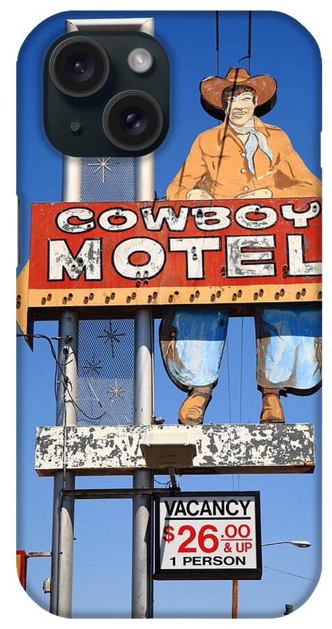 66 iPhone Case featuring the photograph Route 66 - Cowboy Motel 2012 by Frank Romeo