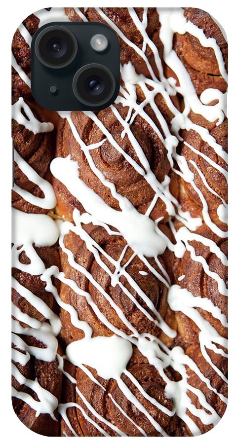 Breakfast iPhone Case featuring the photograph Rows Of Cinnamon Rolls, Full Frame by Halfdark