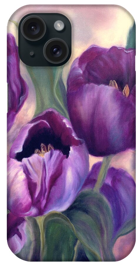 Tulips iPhone Case featuring the painting Royal Beauties by Jeanette Sthamann