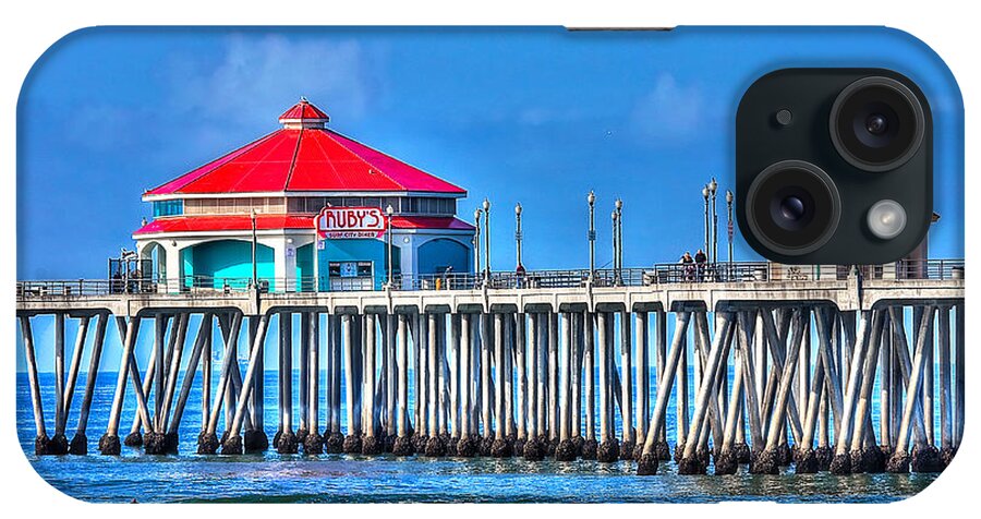 Ruby's Surf City Diner iPhone Case featuring the photograph Ruby's Surf City Diner - Huntington Beach Pier by Jim Carrell