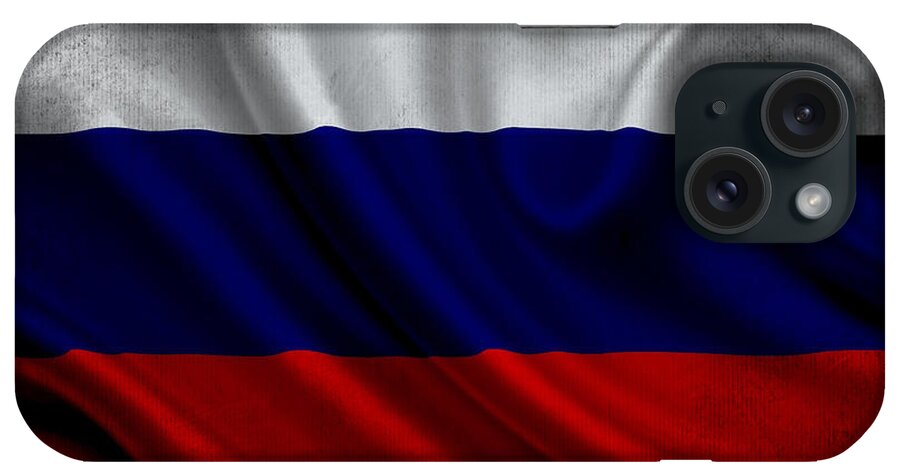 Democracy iPhone Case featuring the digital art Russian flag waving on canvas by Eti Reid