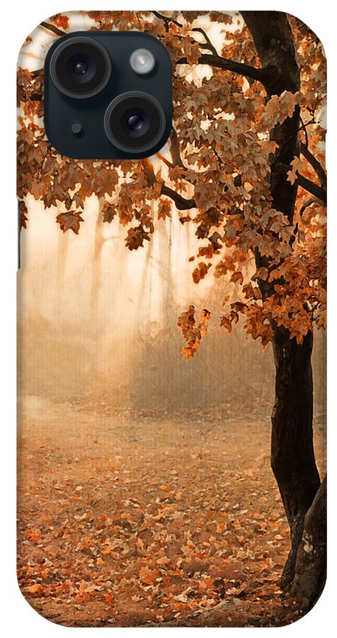 Peach iPhone Case featuring the photograph Rust Apricot Orange Maple Autumn Sunrise by Brooke T Ryan
