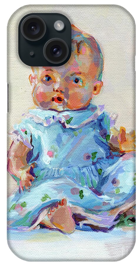 Vintage Doll iPhone Case featuring the painting Ruthie by Kimberly Santini