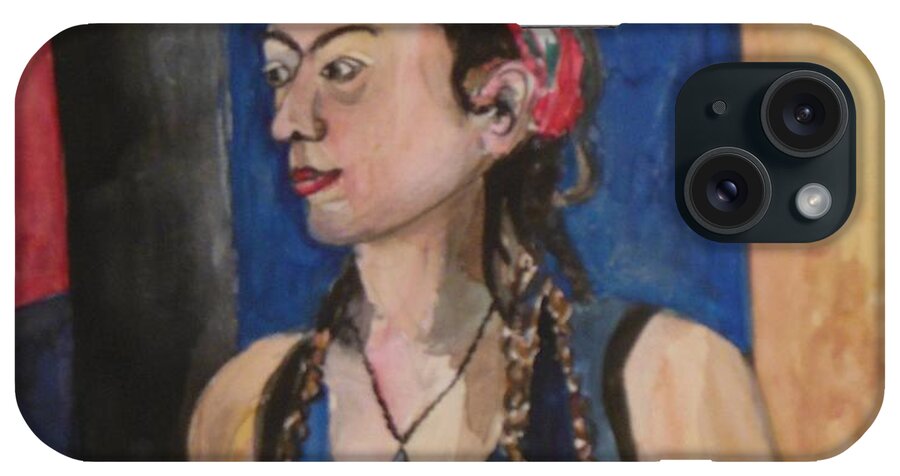 Ruthie With Braids iPhone Case featuring the painting Ruthie with Braids by Esther Newman-Cohen