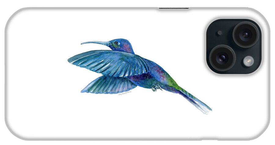 Bird iPhone Case featuring the painting Sabrewing Hummingbird by Amy Kirkpatrick