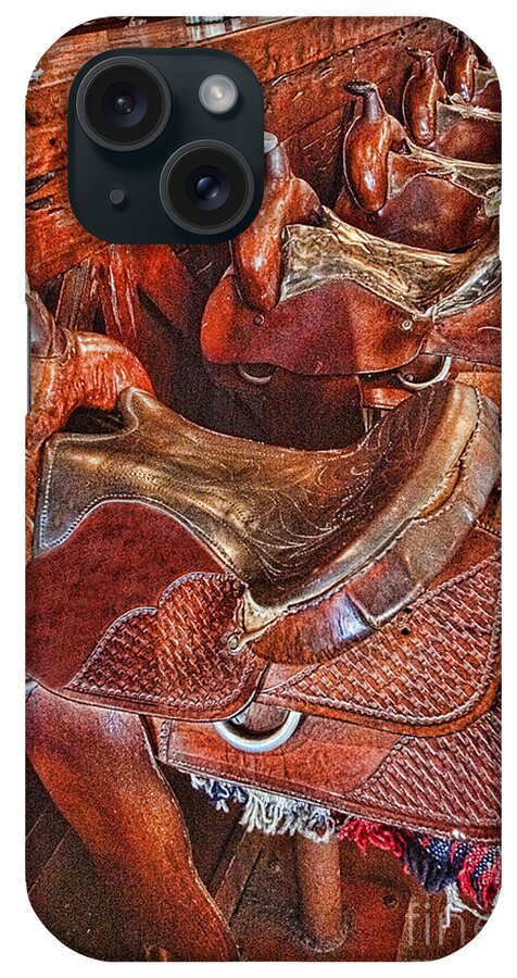 Saddle Up To The Bar iPhone Case featuring the photograph Saddle Up To the Bar by Priscilla Burgers