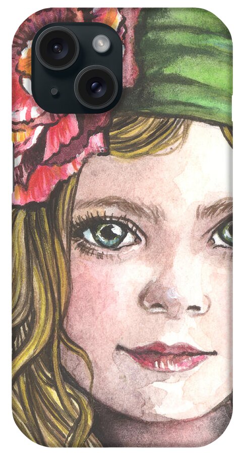 Girl iPhone Case featuring the painting Sadie by Kim Whitton