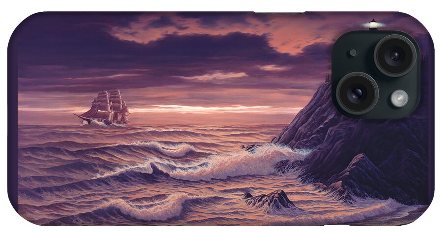 Ocean iPhone Case featuring the painting Safe Passage by Del Malonee