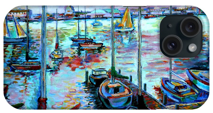 Sailboats iPhone Case featuring the painting Sailboat Harbor by Stan Esson
