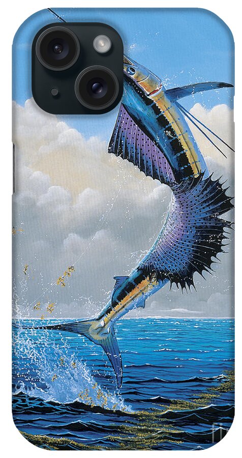 Sailfish iPhone Case featuring the painting Sailfish Dance Off0054 by Carey Chen