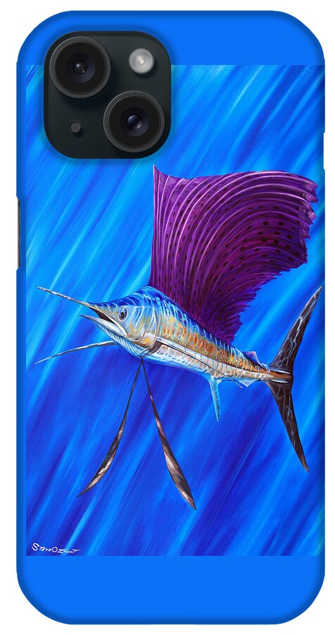 Sailfish iPhone Case featuring the painting Sailfish by Steve Ozment
