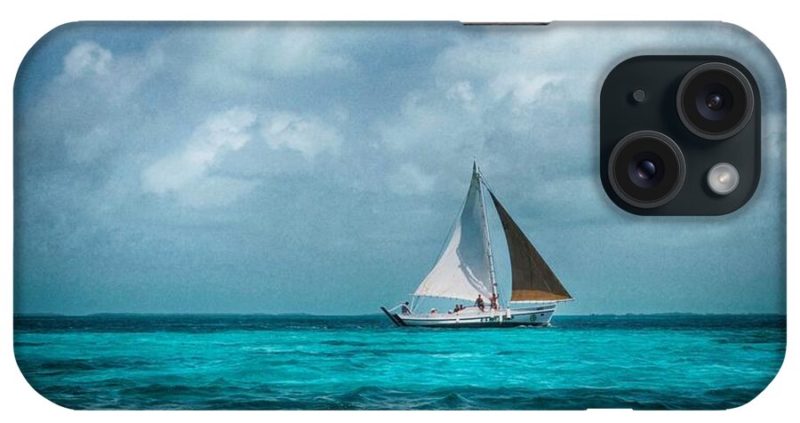Sailing Tote Bag iPhone Case featuring the photograph Sailing in Blue Belize by Kristina Deane