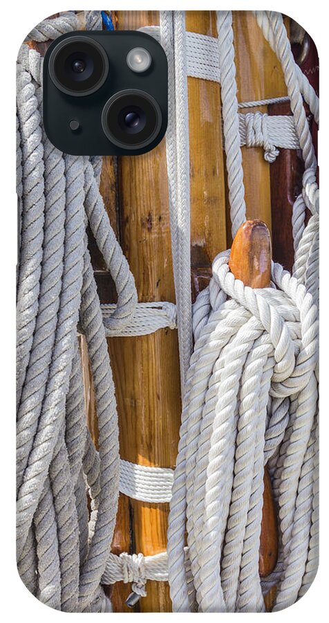Boat iPhone Case featuring the photograph Sailing Rope 4 by Leigh Anne Meeks