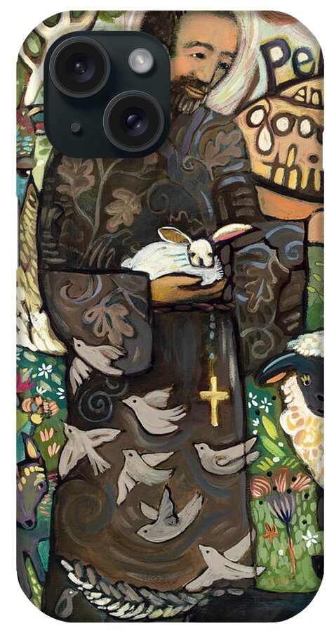 Jen Norton iPhone Case featuring the painting Saint Francis by Jen Norton