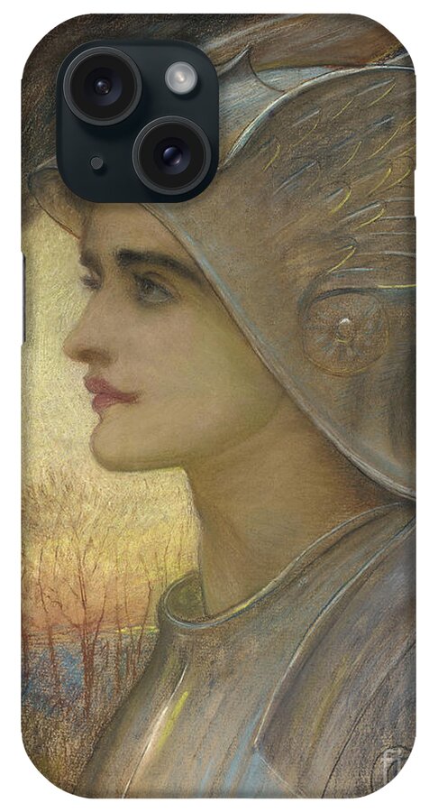 Joan Of Arc iPhone Case featuring the pastel Saint Joan of Arc by William Blake Richmond