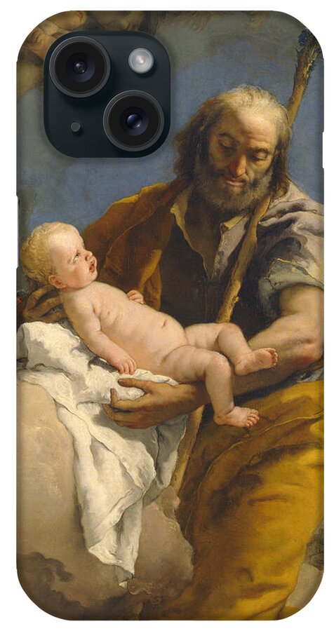 Saint Joseph And The Christ Child iPhone Case featuring the painting Saint Joseph and the Christ Child by Giovanni Battista Tiepolo