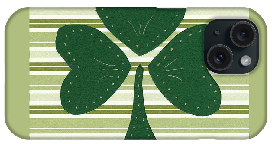 Shamrocks iPhone Case featuring the mixed media Saint Patricks Day Collage number 15 by Ellen Miffitt