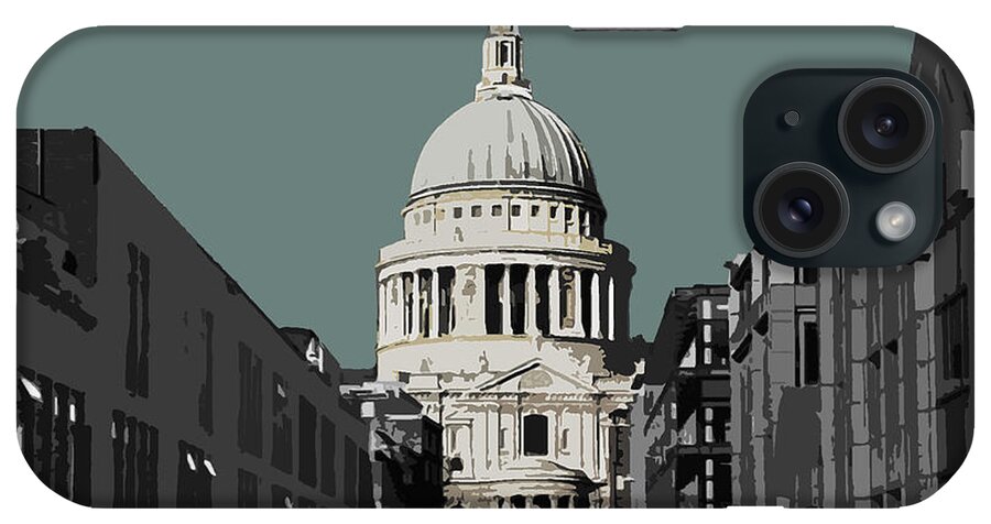 Eye iPhone Case featuring the mixed media Saint Pauls - Blue GREY #2 by BFA Prints