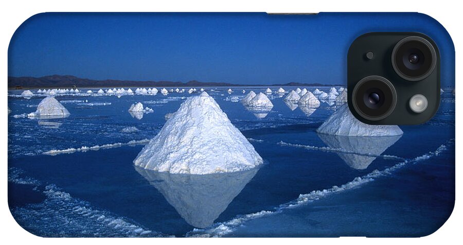 Bolivia iPhone Case featuring the photograph Salt cones at Nightfall by James Brunker