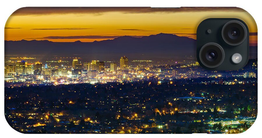 Salt Lake City iPhone Case featuring the photograph Salt Lake City At Dusk by James Udall