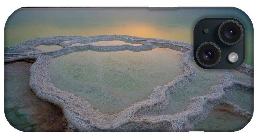 Scenics iPhone Case featuring the photograph Salt Pool Sunrise by Ilan Shacham