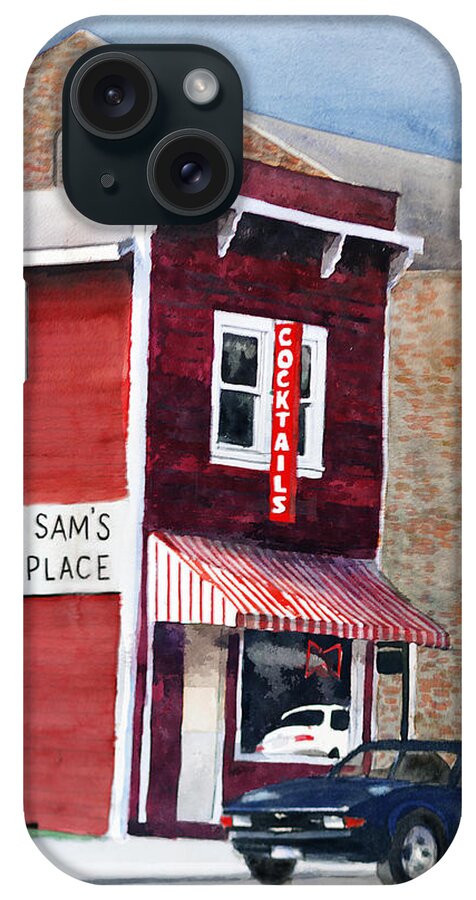 Watercolor iPhone Case featuring the painting Sam's Place by Rick Mosher