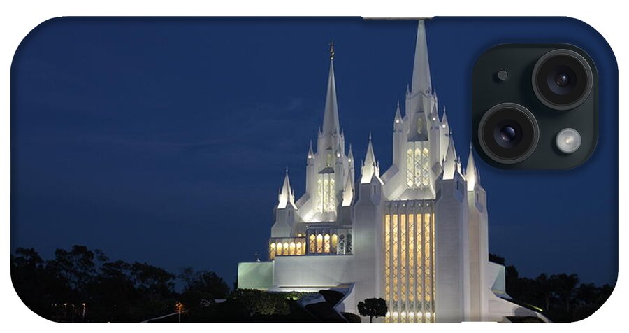 Mormon iPhone Case featuring the photograph San Diego Mormon Temple at dusk by Nathan Rupert