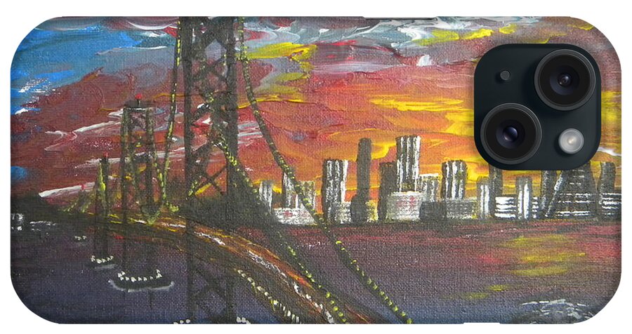 San Francisco iPhone Case featuring the painting San Francisco Sunset by Eric Johansen