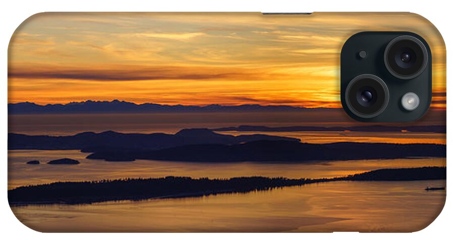 San Juan Islands iPhone Case featuring the photograph San Juans Island Sunset Light by Mike Reid