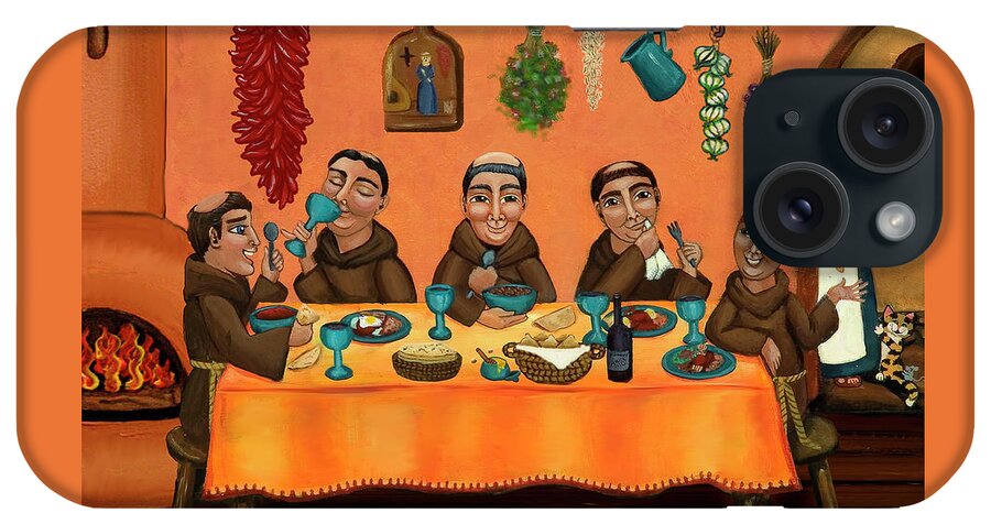 Hispanic Art iPhone Case featuring the painting San Pascuals Table by Victoria De Almeida
