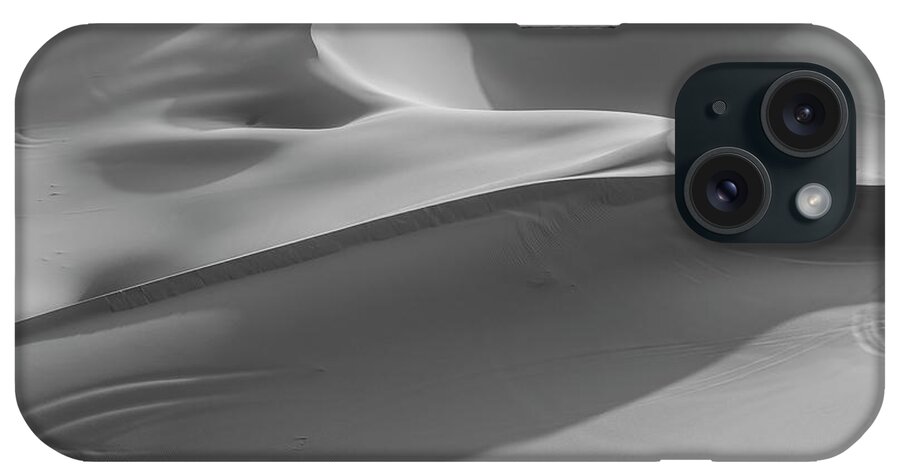 Sand Dune iPhone Case featuring the photograph Sand Dunes In The Desert, Monochrome by Moritz Wolf