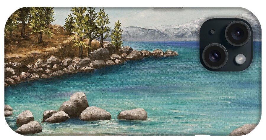 Landscape iPhone Case featuring the painting Sand Harbor Lake Tahoe by Darice Machel McGuire