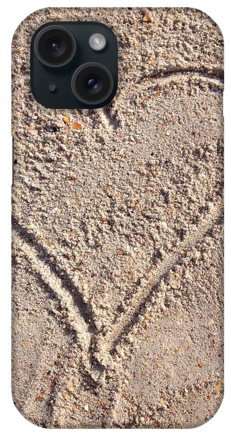Beach iPhone Case featuring the photograph Sand Heart by Marian Lonzetta