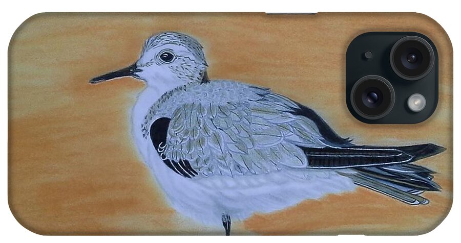 Birds iPhone Case featuring the drawing Sanderling by Tony Clark