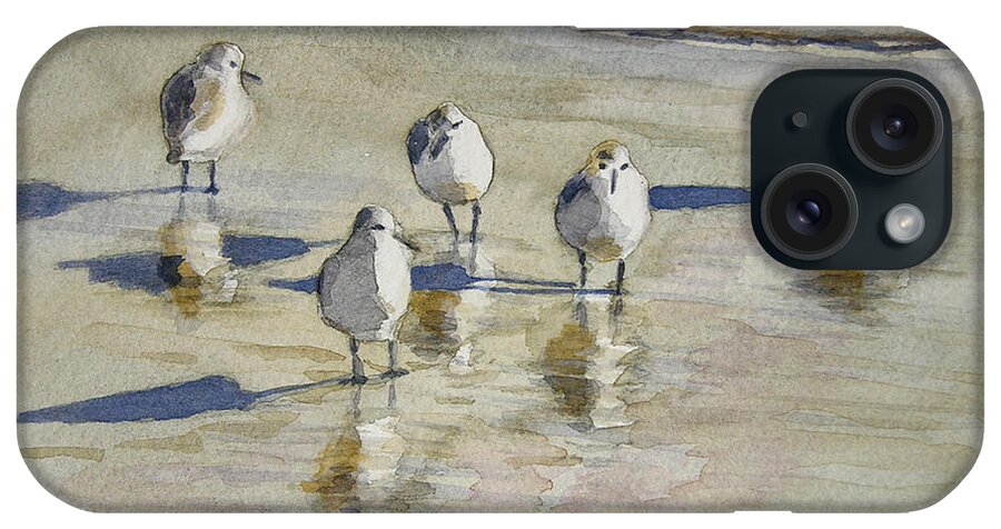 Bird Watercolor Paintings iPhone Case featuring the painting Sandpipers 2 watercolor 5-13-12 julianne felton by Julianne Felton